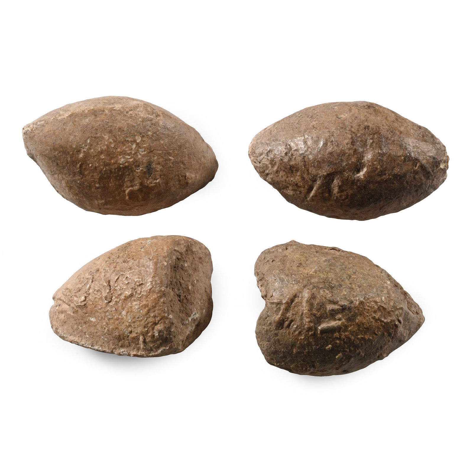 Roman Inscribed Lead Slingshot Group (1 of 1)