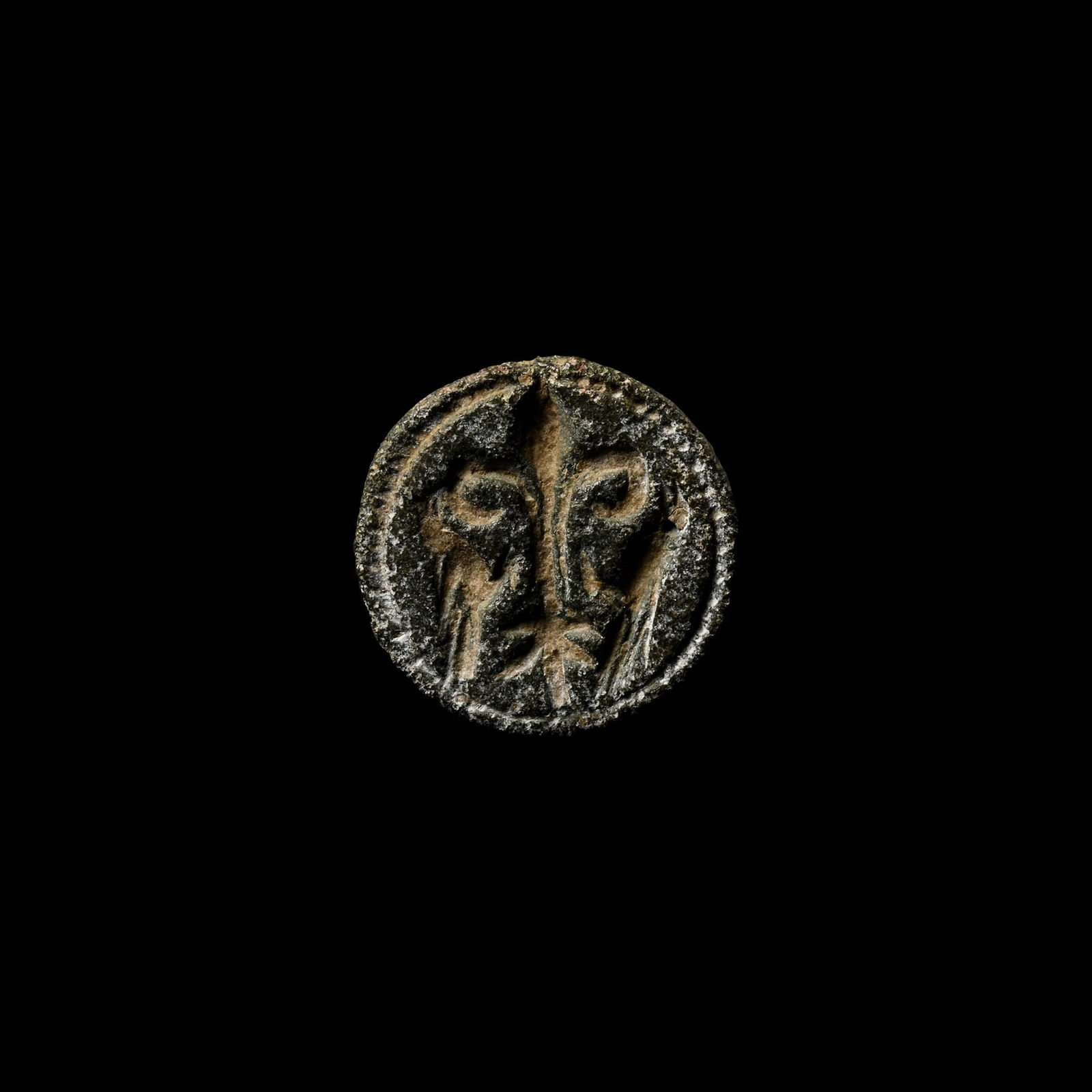 Medieval Bronze Seal Matrix with Fleur-de-Lys (1 of 1)