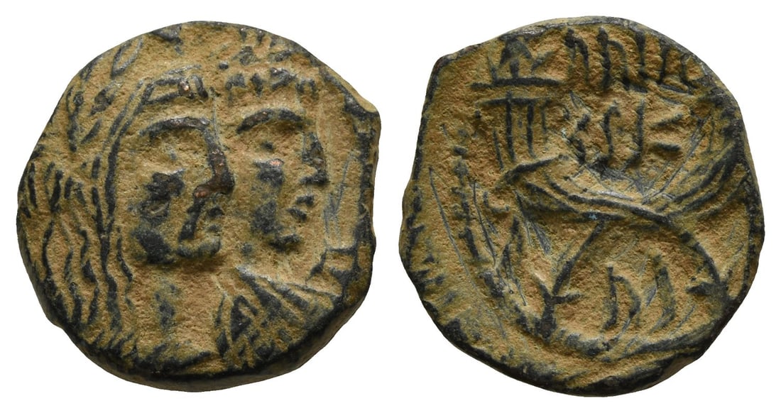 Nabataea, Aretas IV, with Shaqilat AE 17mm. (1 of 1)