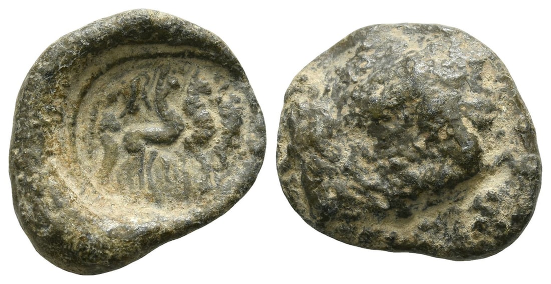 Roman Imperial PB Seal.: Circa 3rd-5th century AD. Charioteer driving triga to right / Blank. 7.14gr, 22mm. Condition as seen. UK private collection before 2000. Acquired on the UK art market. Private collection, London. Time