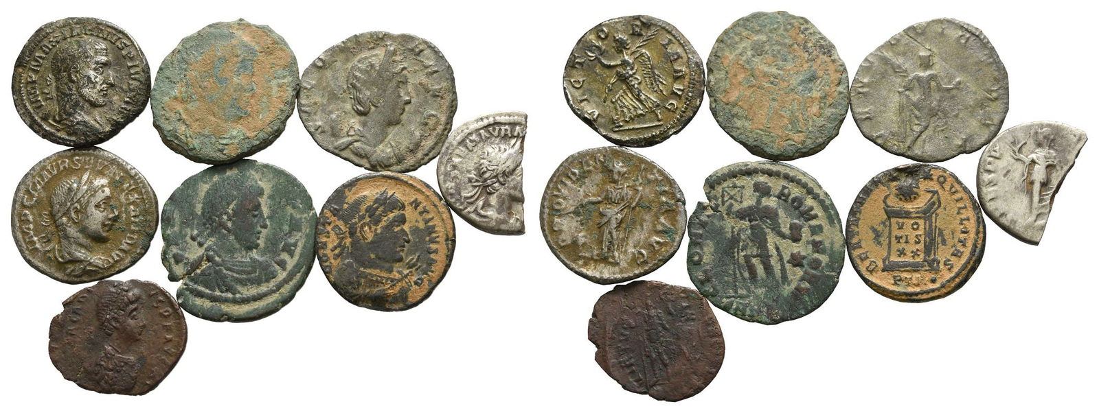 Group of Eight [8] Roman Imperial AR and AE Coins. (1 of 1)