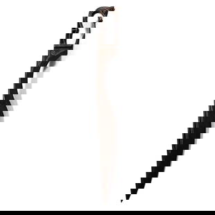 Ibero-Celtic Style Iron Falcata with Inlaid Decoration: 19th century A.D. or earlier A single-edged machaira sword of falcata typology, the hilt formed as a gracefully curving horse's head and neck, the blade with deep grooves, inlaid with geometric orname