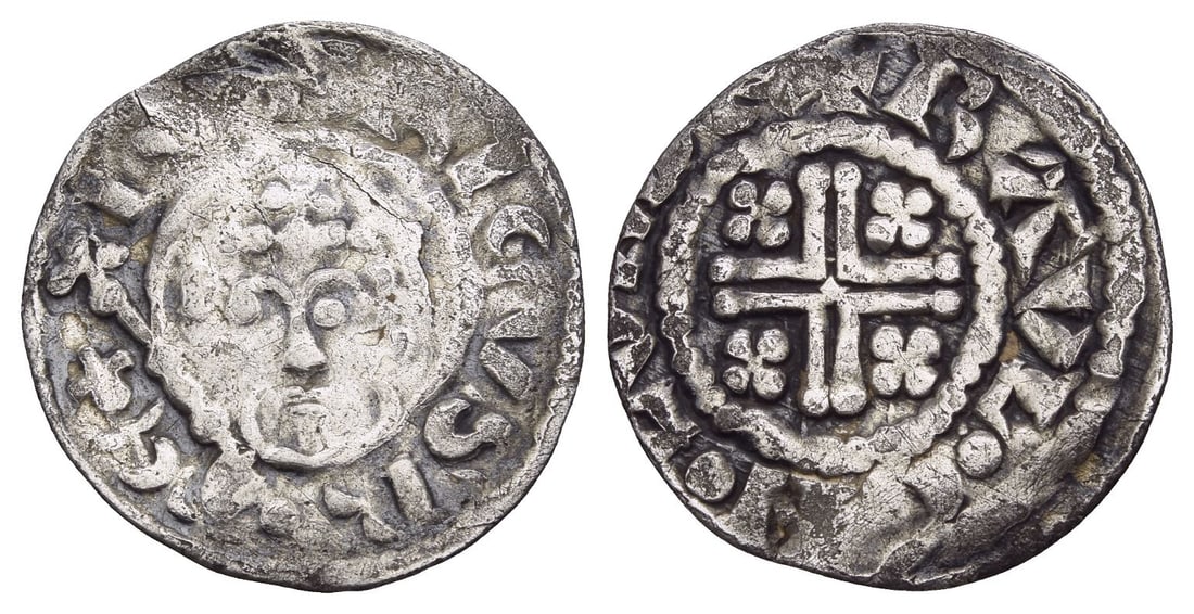 England. Plantagenet, Henry II AR Penny.: England. Plantagenet, Henry II AR Penny. Struck circa 1185-circa 1189. London mint; Raul, moneyer. Short cross type, class Ic. ??NRICVS R-?X, facing crowned bust holding cross-tipped sceptre to left /