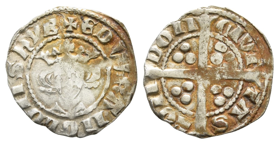 England. Plantagenet, Edward I AR Penny.: England. Plantagenet, Edward I AR Penny. Struck circa 1299-late 1300/early 1301. London (Tower) mint. New coinage, class 9b. ? ?DWAR ANGL DNS ??B, crowned facing bust / CIVI-TAS LON-DON, long cross pa