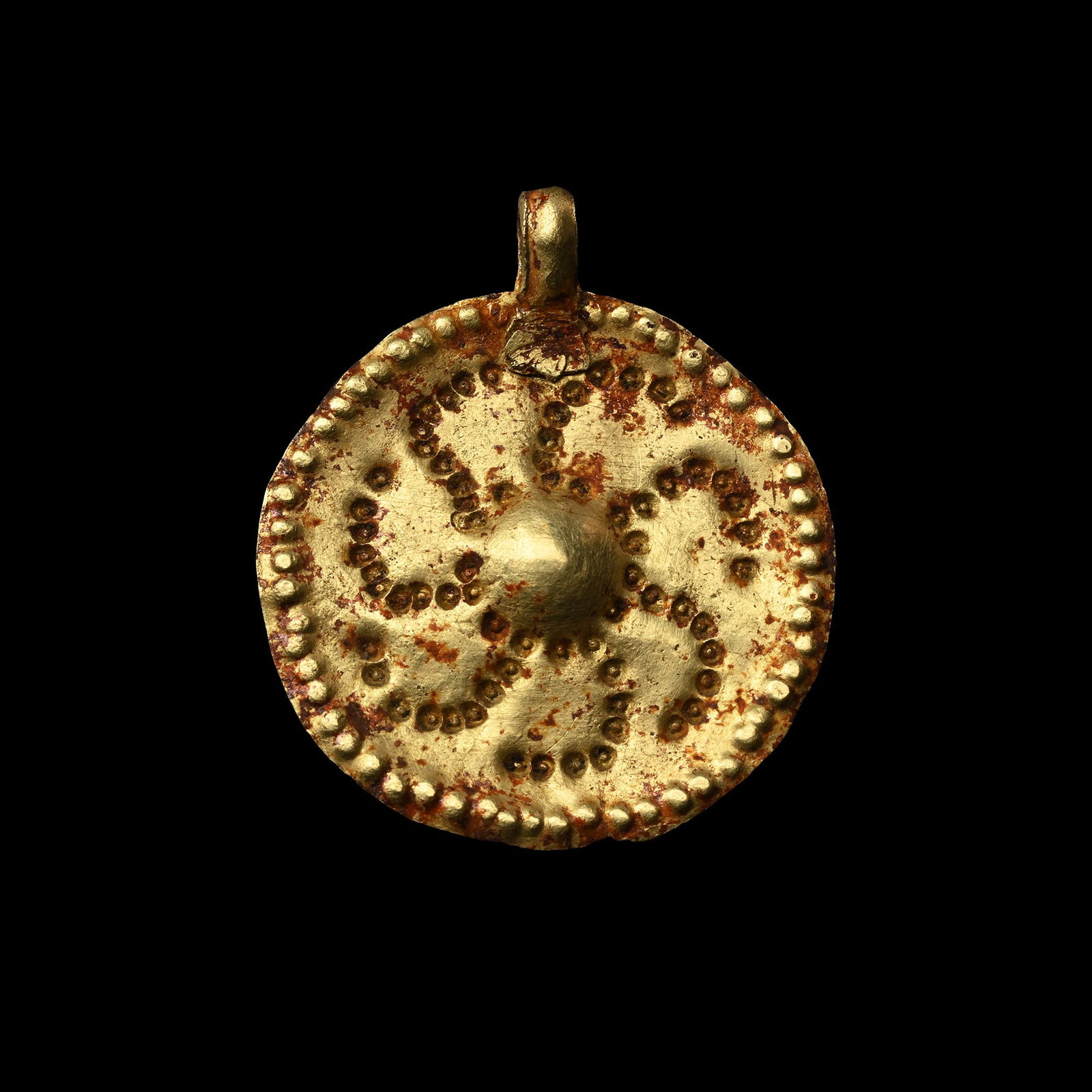 Viking Gold Sun-Whorl Bracteate Pendant (1 of 1)