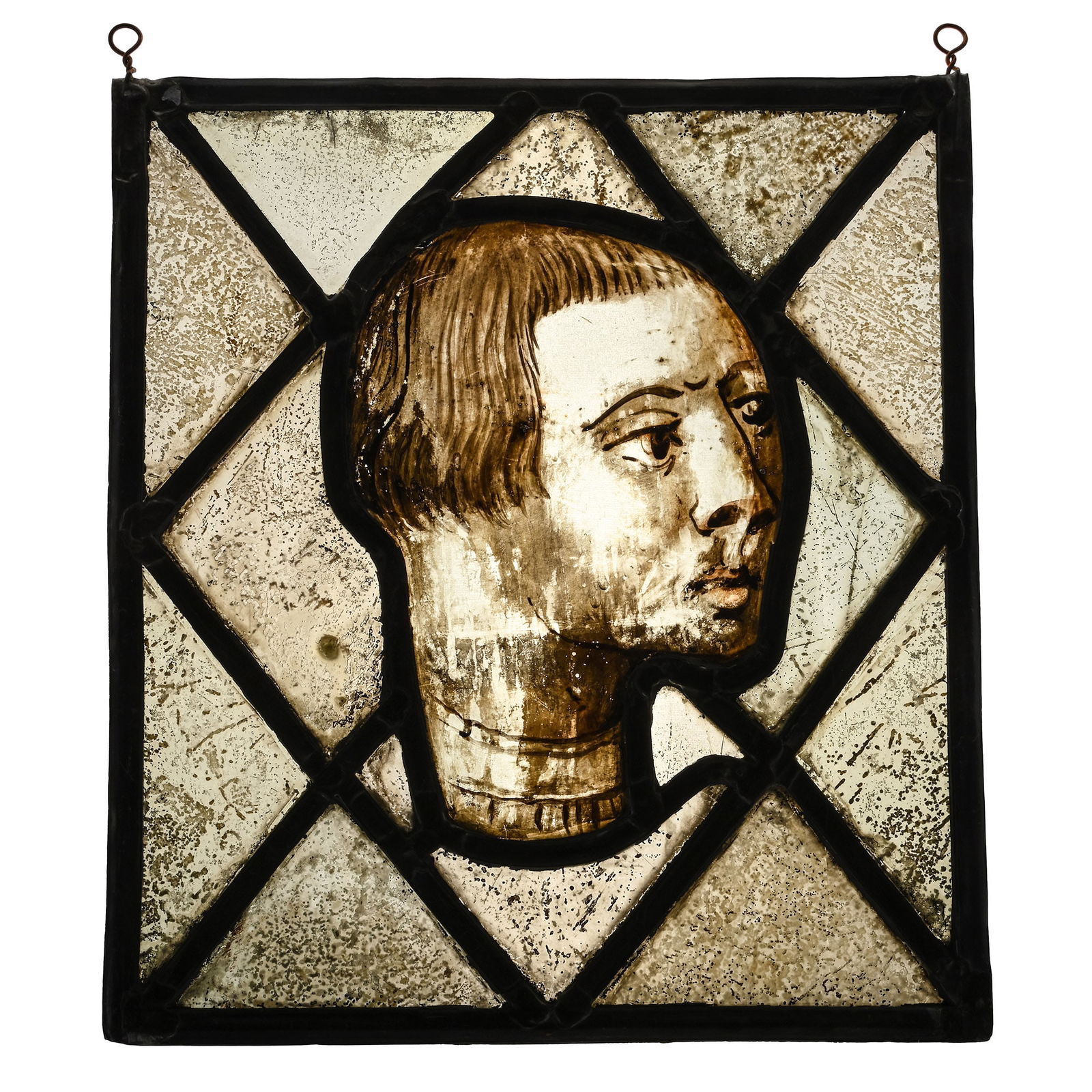 Medieval Stained Glass Head of a Man (1 of 1)
