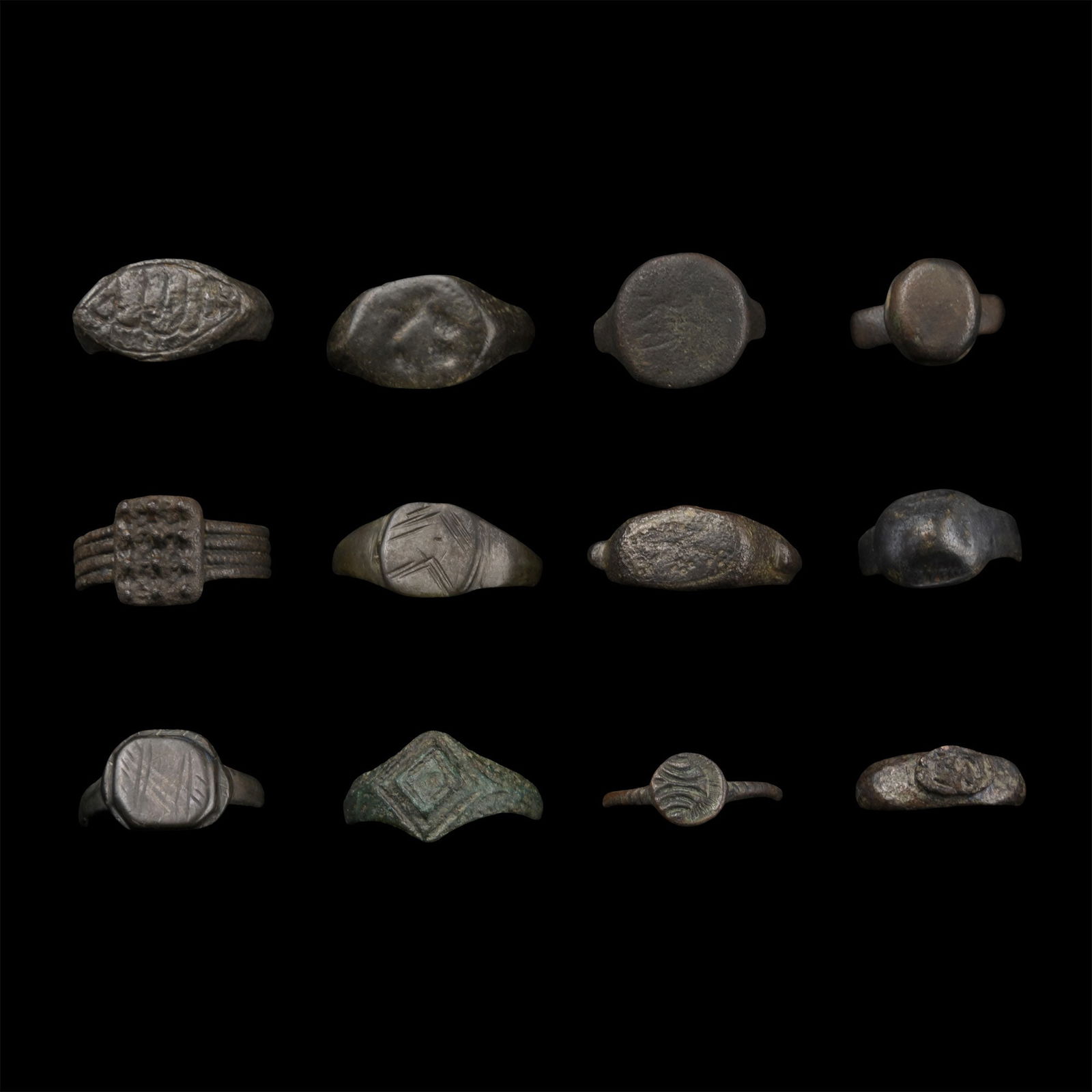 Roman to Medieval Bronze Ring Group (1 of 1)