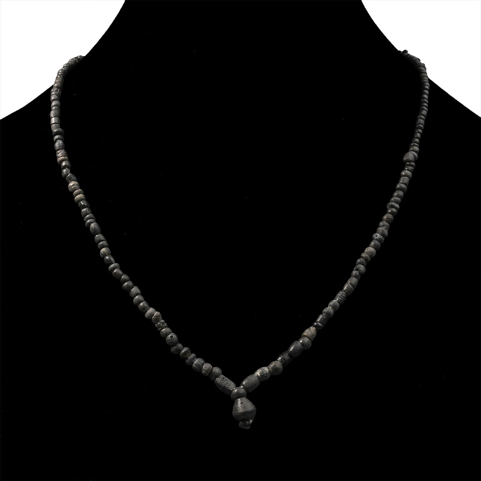 Roman Black Glass Bead Necklace String (1 of 1)