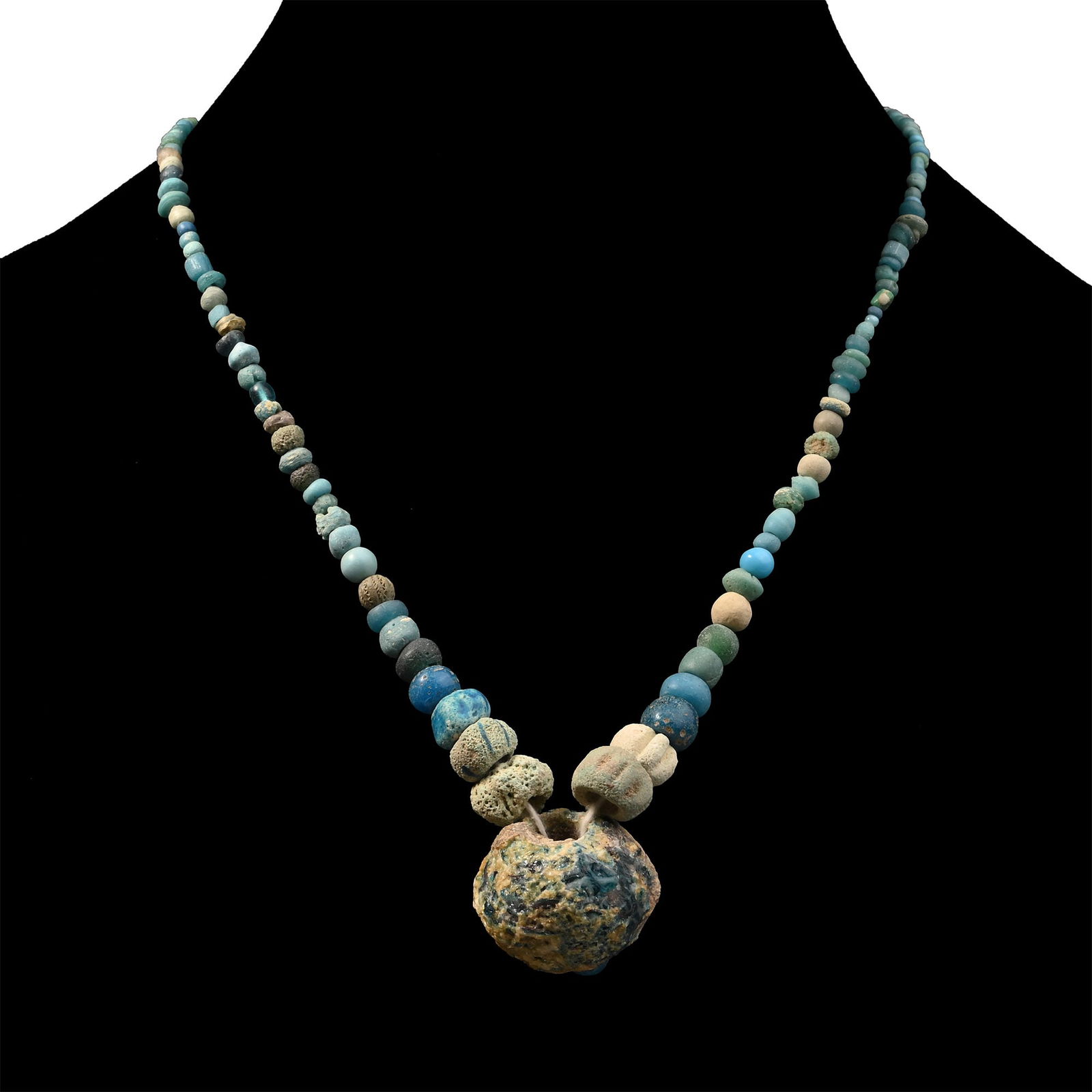 Achaemenid Blue Glass Bead Necklace String (1 of 1)