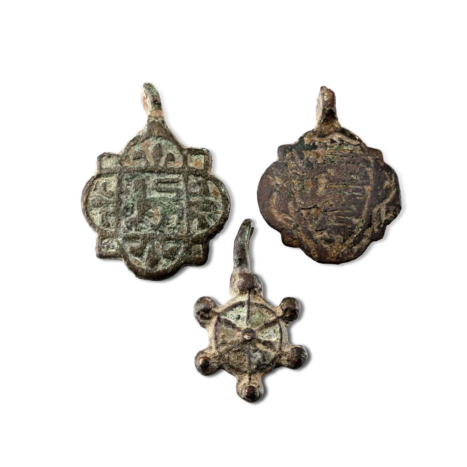 Medieval Knight's Enamelled Bronze Heraldic Horse Harness Pendant Group (1 of 1)