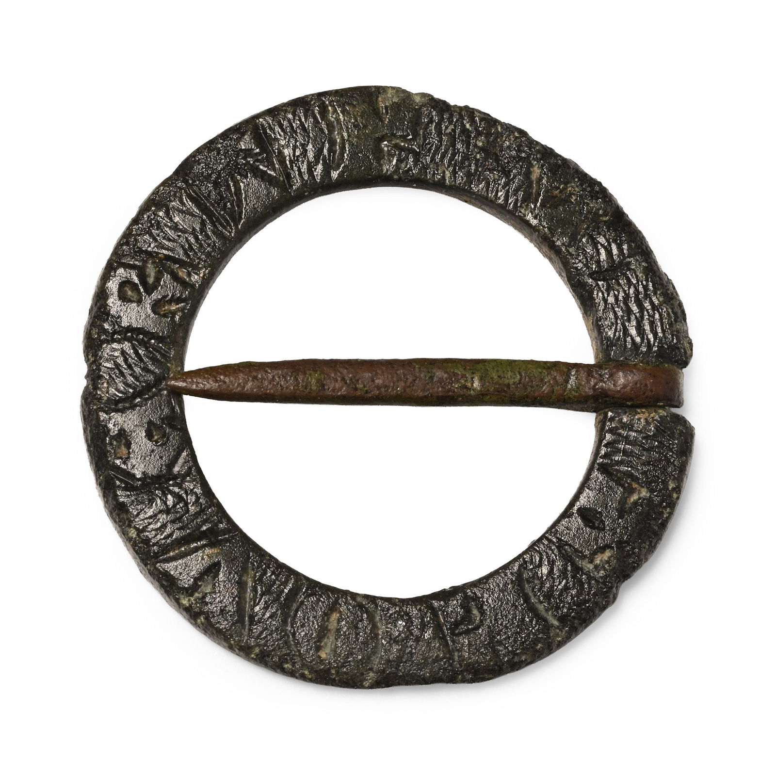 Medieval Bronze Inscribed Ring Brooch (1 of 1)