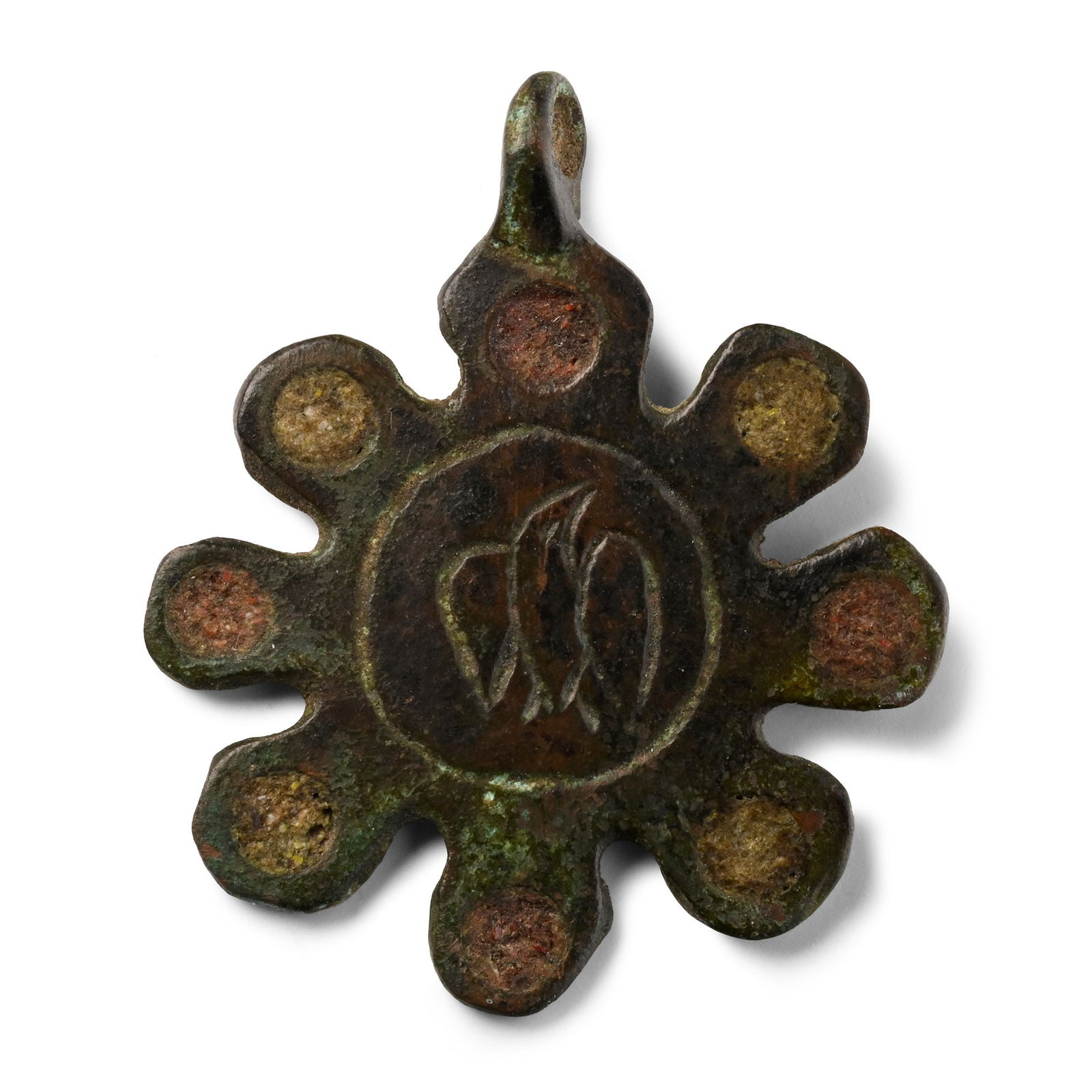 Medieval Knight's Enamelled Bronze Horse Harness Pendant (1 of 1)