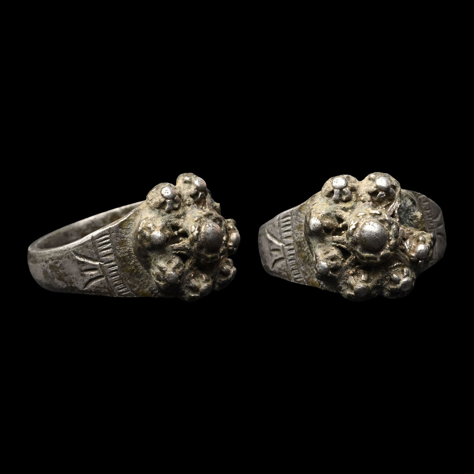 Post Medieval Silver Ring with Rosette (1 of 1)