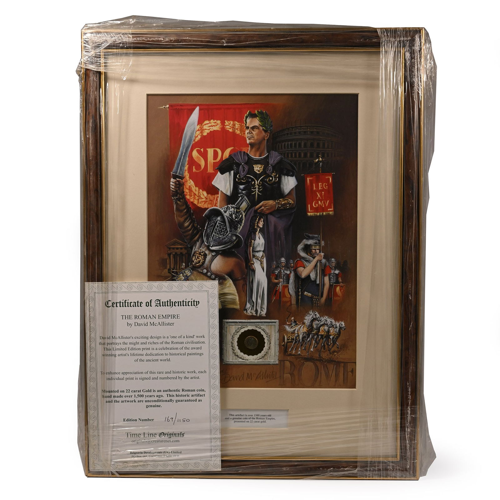 Bronze Roman Coin and Framed Limited Edition Print (1 of 1)