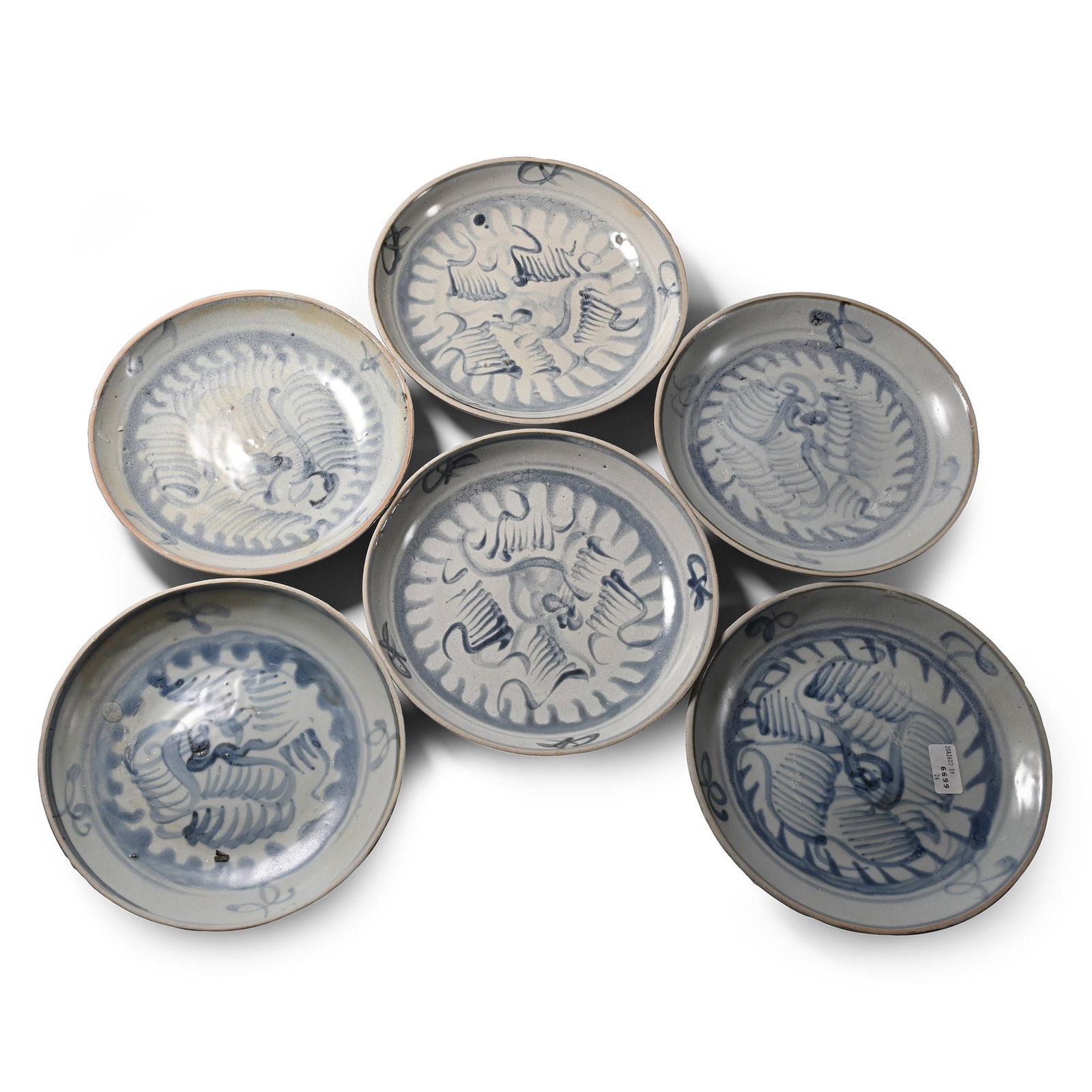 Tek Sing Treasure Shipwreck Glazed Blue and White Plate Set (1 of 1)