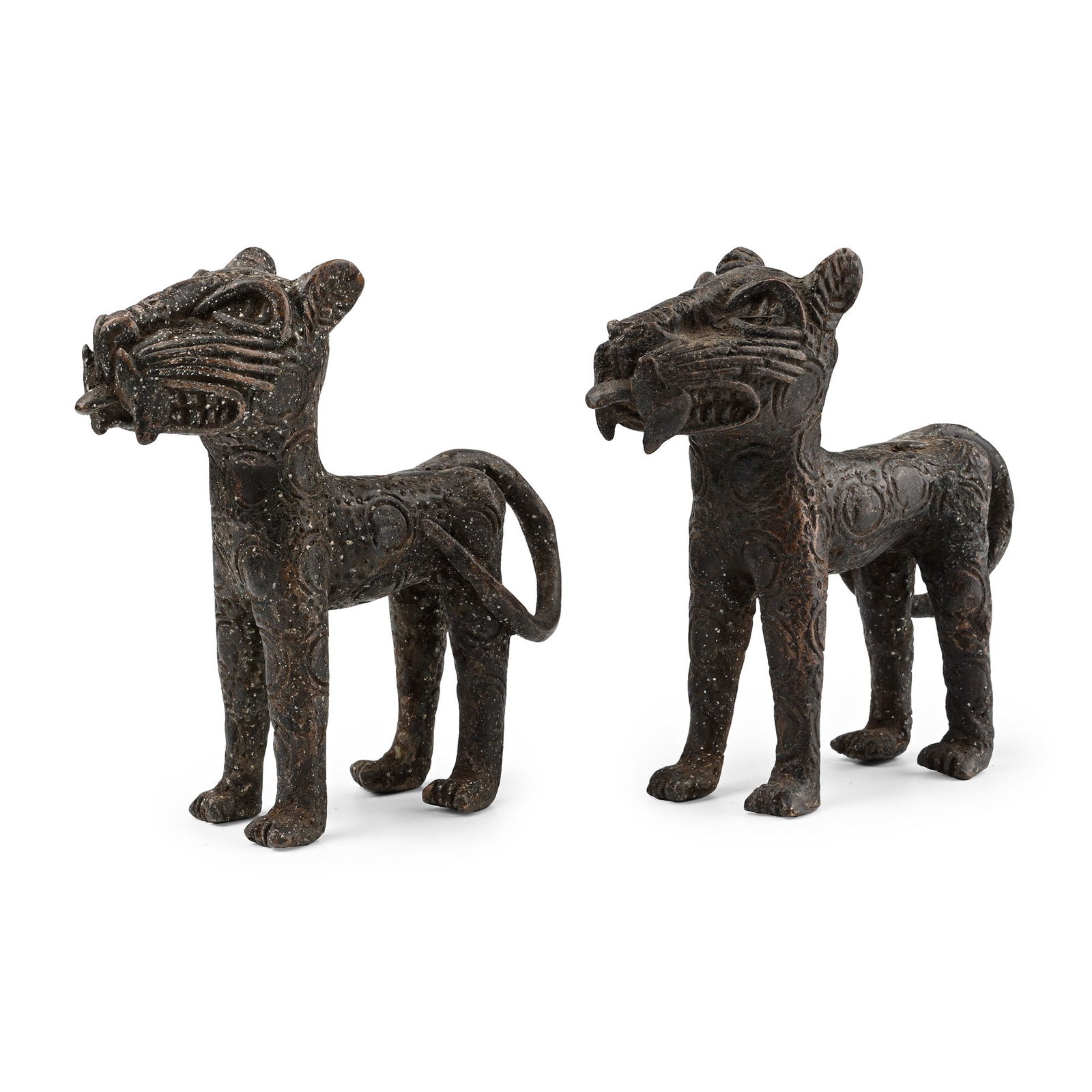 African Bronze Leopard Figure Pair (1 of 1)