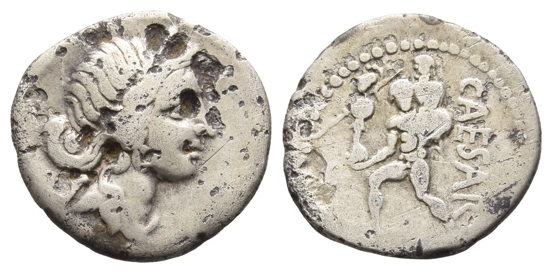 The Caesarians, Julius Caesar AR Denarius. (1 of 1)