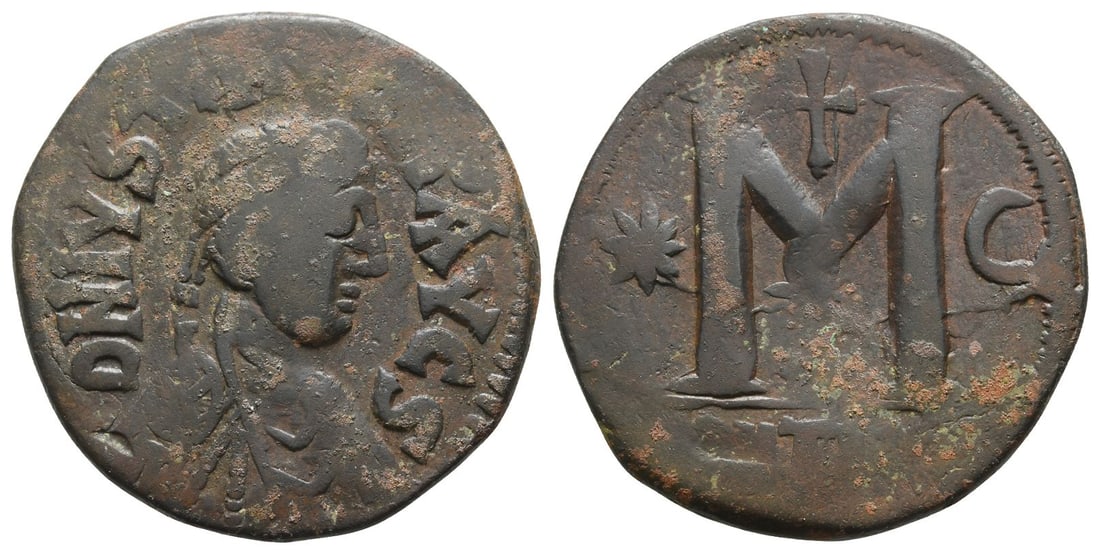 Justin I AE 40 Nummi or Follis. (1 of 1)