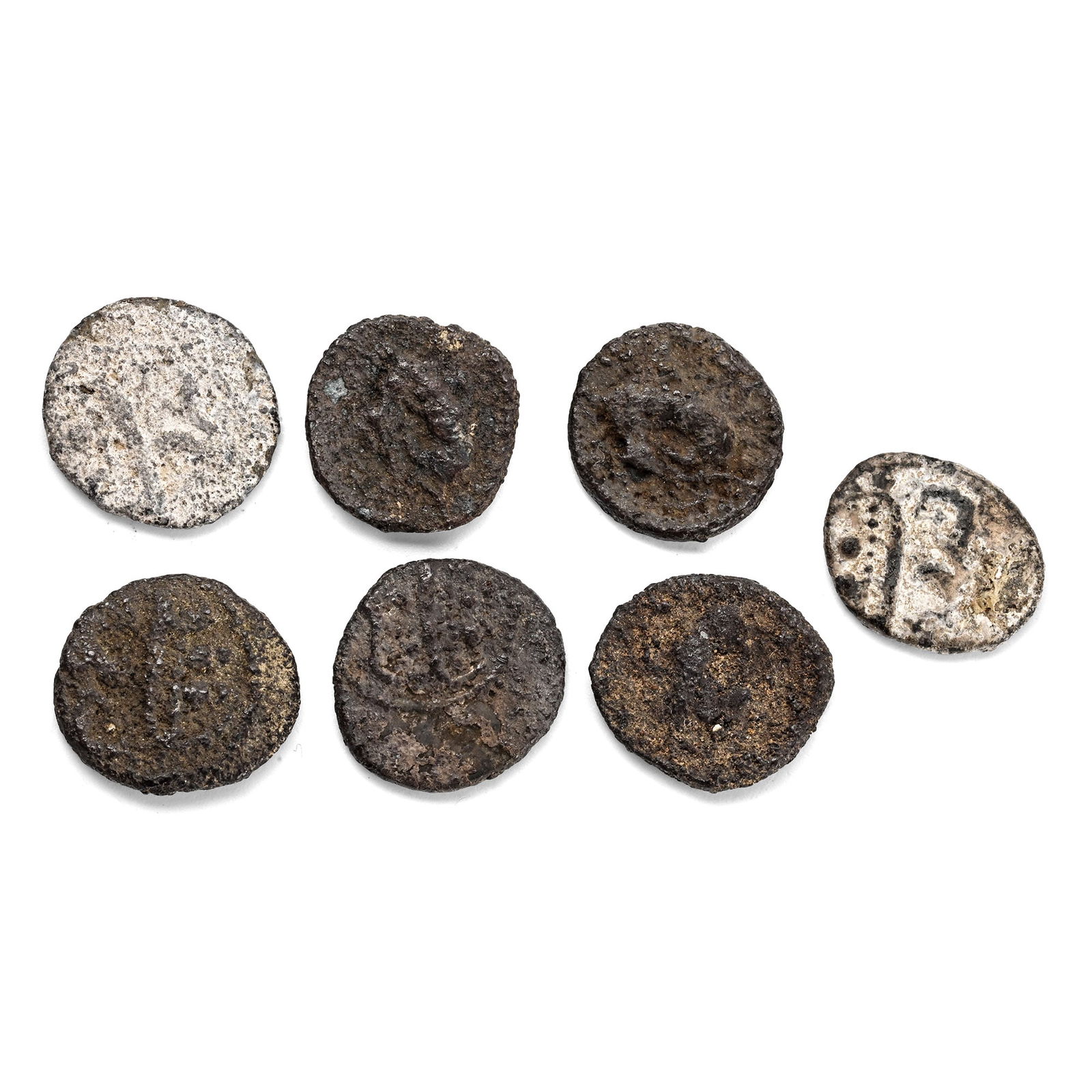 Group of Seven [7] Phoenicia, Byblos AR 1/16 Shekel.: 4th century BC. Various types. 5.88gr total. (For this specific lot, 5% import VAT is applicable on the hammer price.) Condition as seen. Private collection, acquired 1980-1985. TimeLine Auctions foll