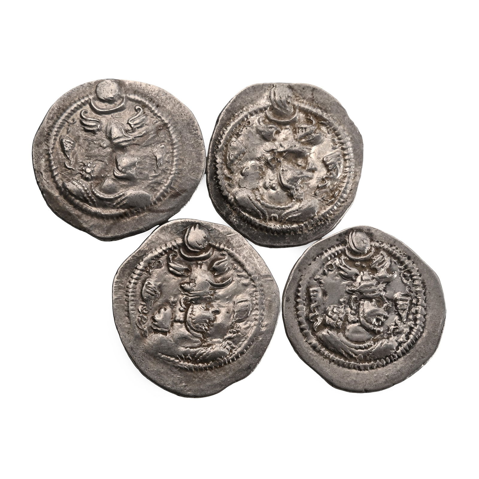 Group of Four [4] Sasanian Kingdom AR Drachms. (1 of 2)