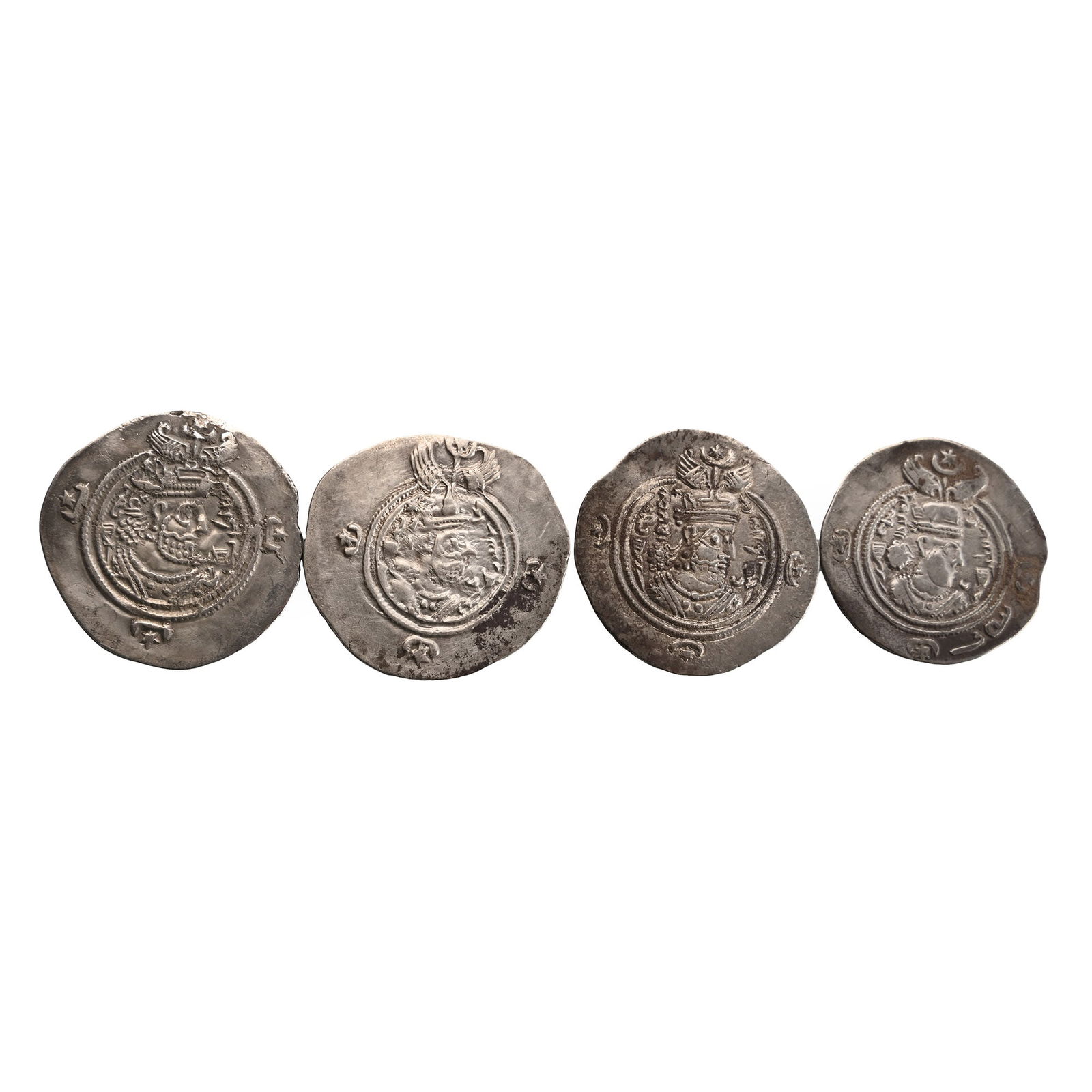 Group of Four [4] Sasanian Kingdom AR Drachms. (1 of 2)