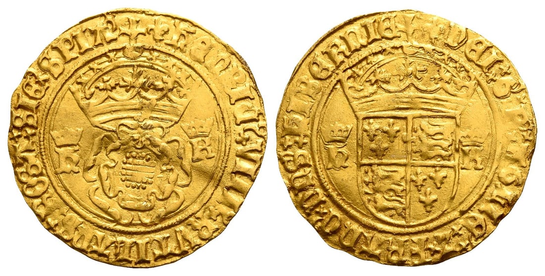 England. Tudor, Henry VIII, with Catherine of Aragon AV Crown of the Double Rose. (1 of 1)