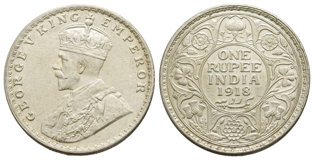 India, British Colonial. George V AR Rupee. (1 of 1)