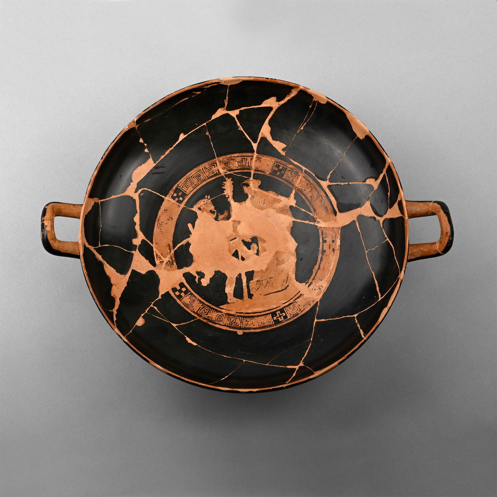 Greek Red-Figure Kylix with Dancing Nymphs and Satyrs (1 of 2)