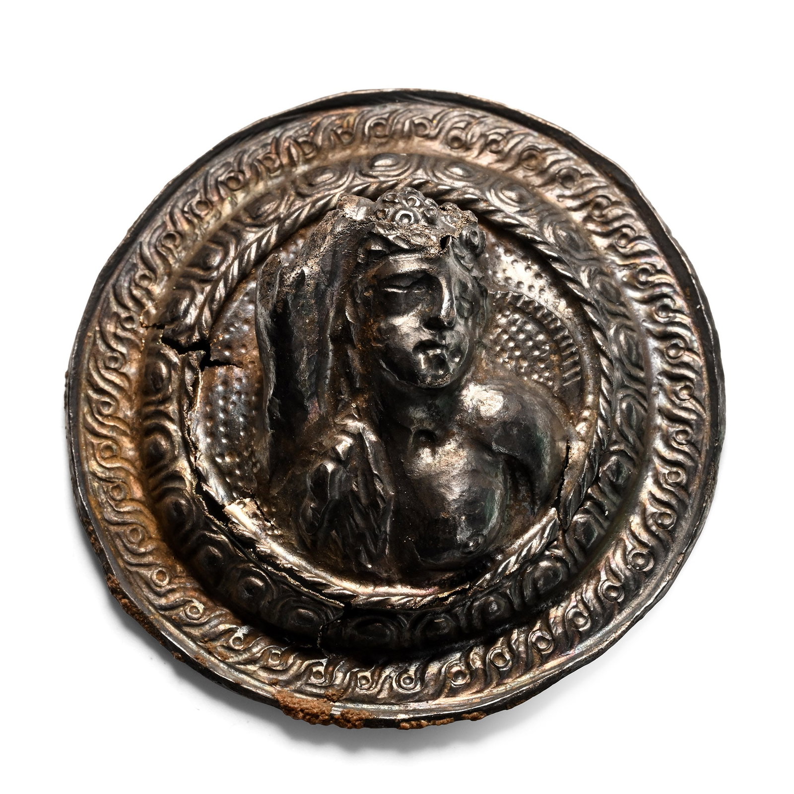 Greek Silver Phalera with Dionysus (1 of 1)