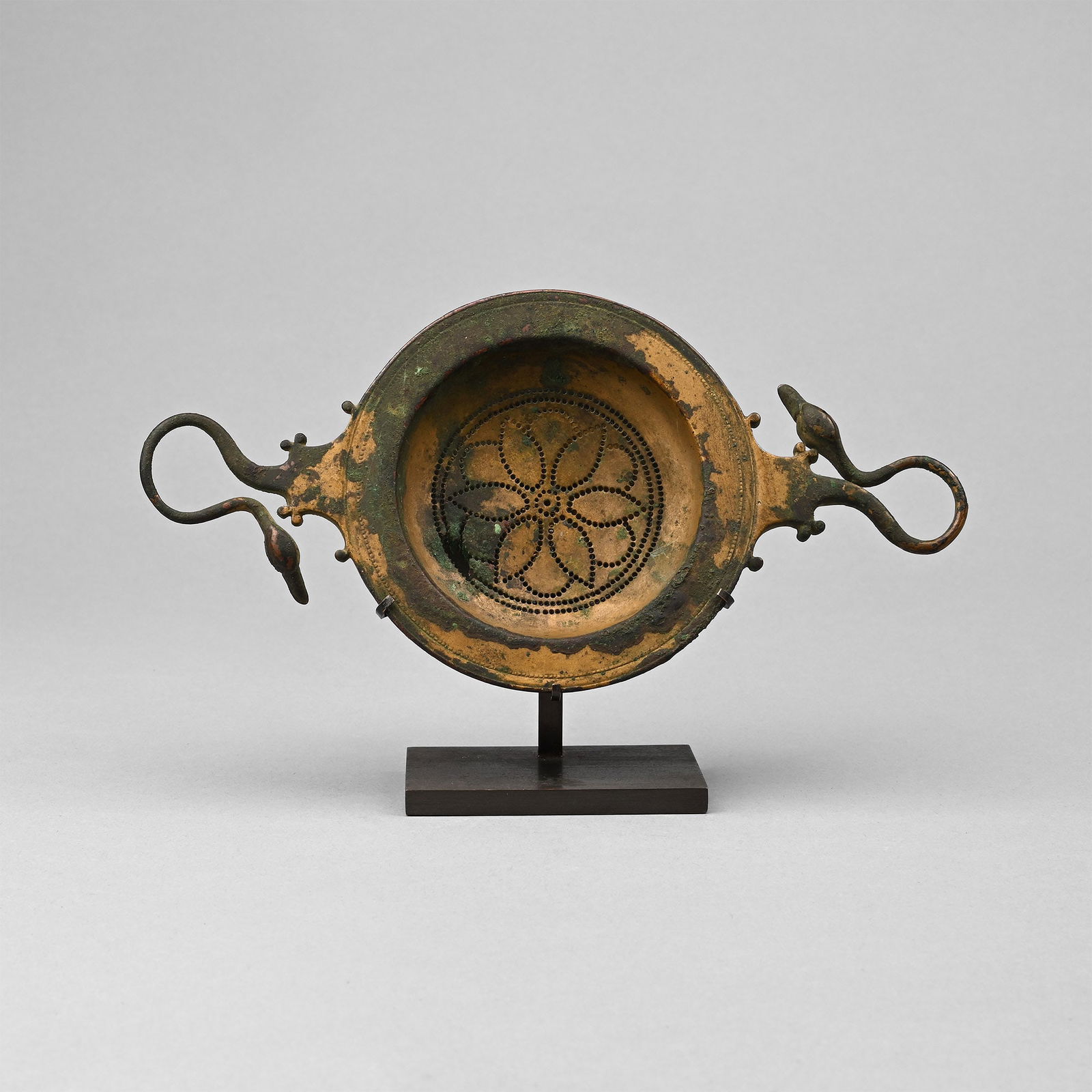 Greek Bronze Wine Strainer with Swan-Head Handles (1 of 1)