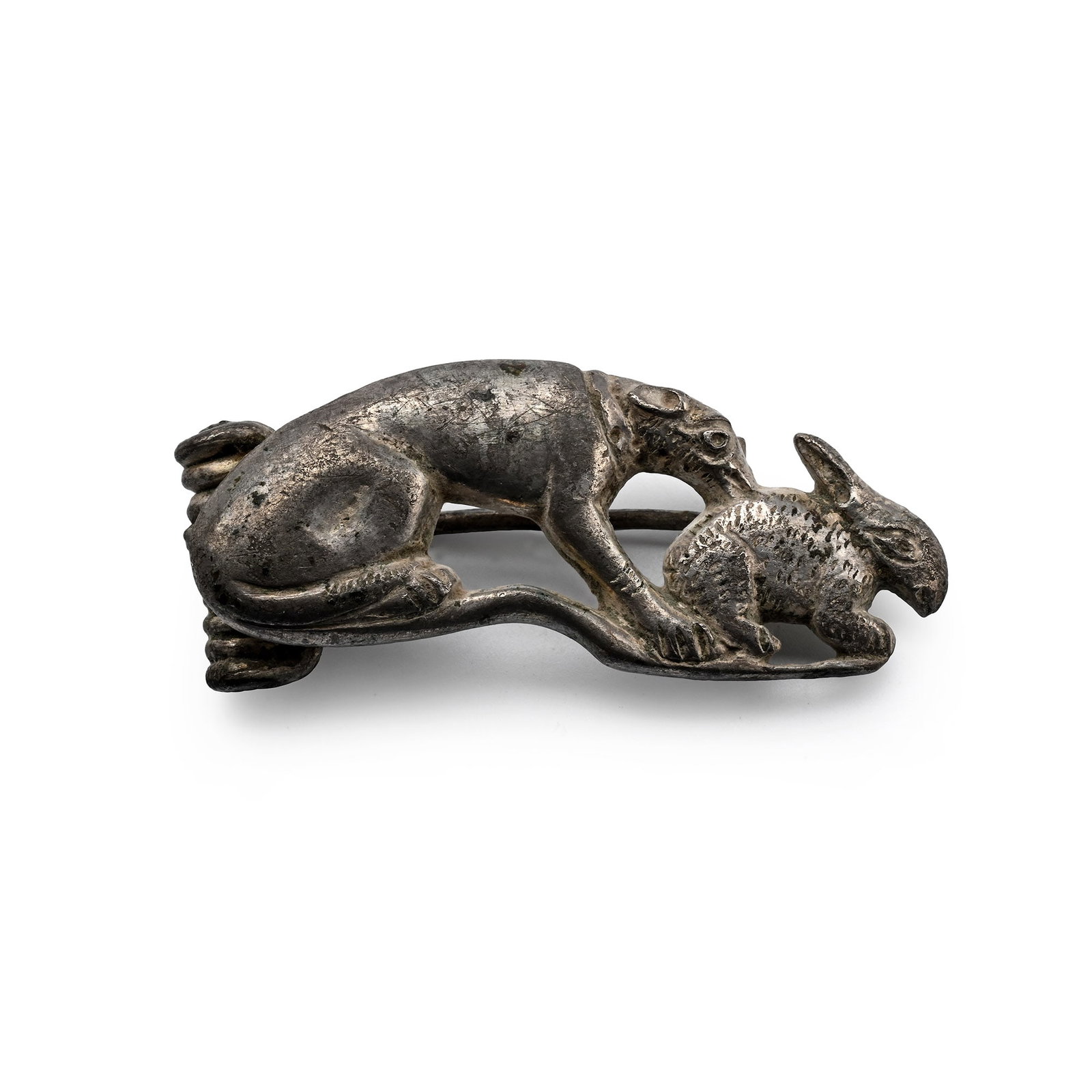 Roman Silver Hare and Hound Brooch (1 of 1)