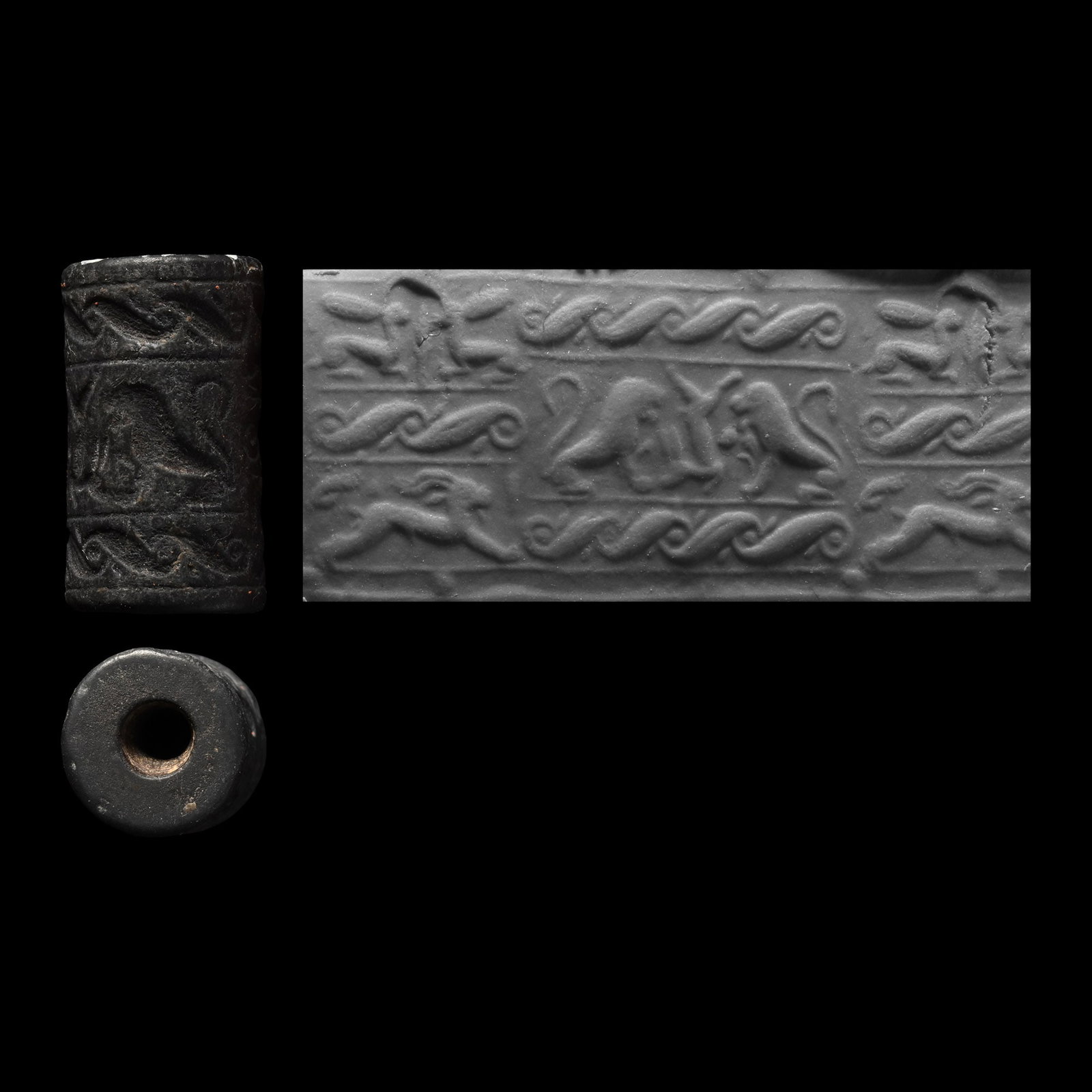 Syrian Haematite Cylinder Seal with Animals (1 of 1)