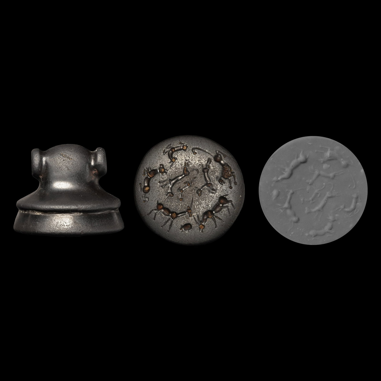 Hittite Haematite Stamp Seal with Animals (1 of 1)