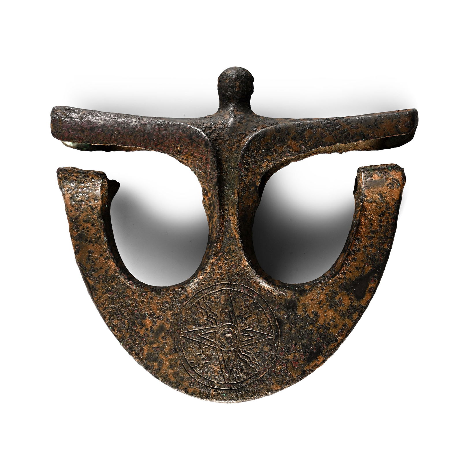 Mesopotamian Bronze 'Anchor' Axehead with Incised Star Sign of the Sun God Shamash (1 of 1)