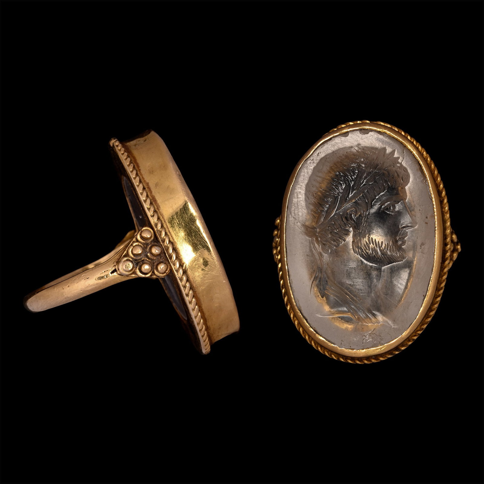 Post-Classical Rock Crystal Gemstone with Bust of the Emperor Hadrian (1 of 2)