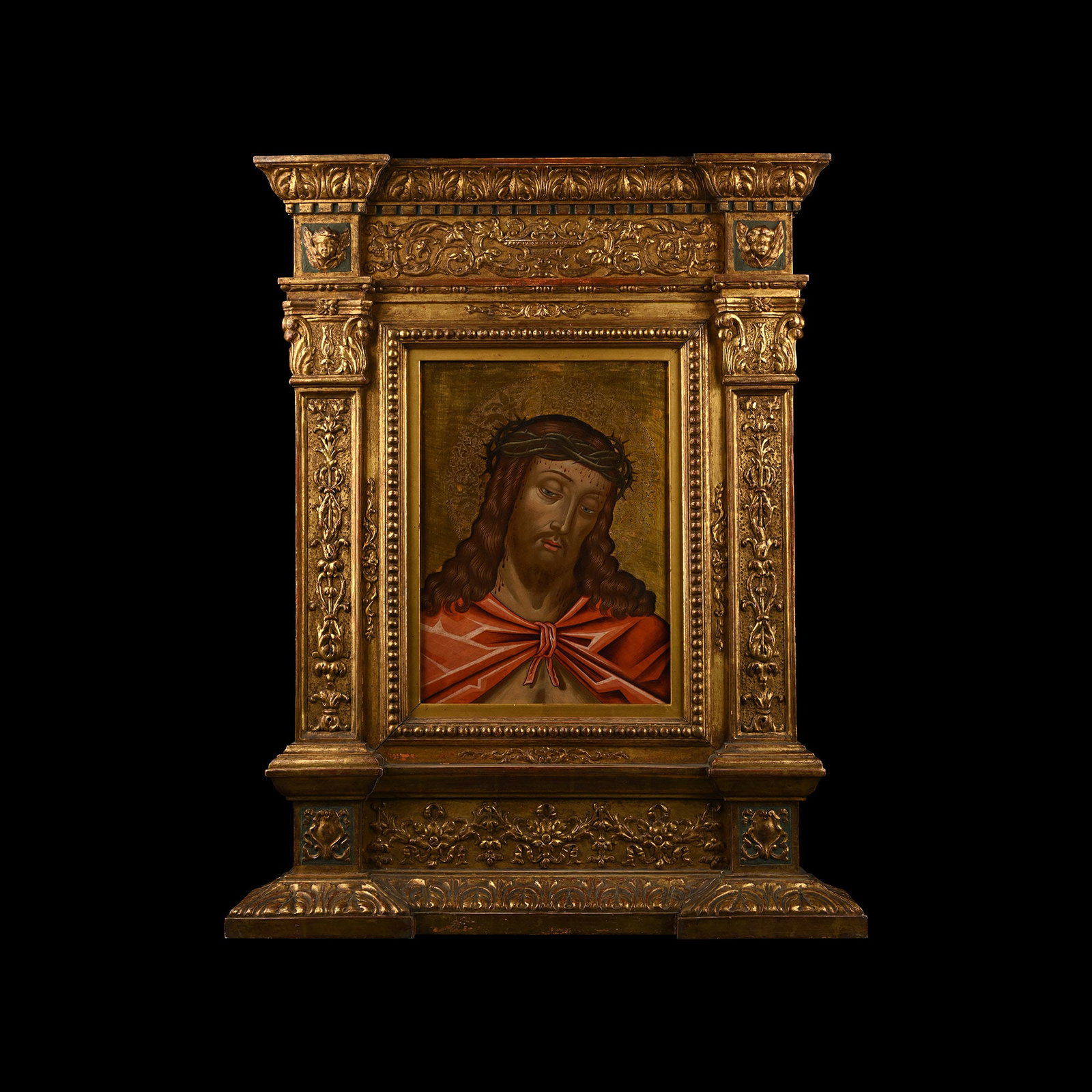 Large Veneto-Cretan Icon of 'Ecce Homo' in Gilt Wooden Frame (1 of 1)