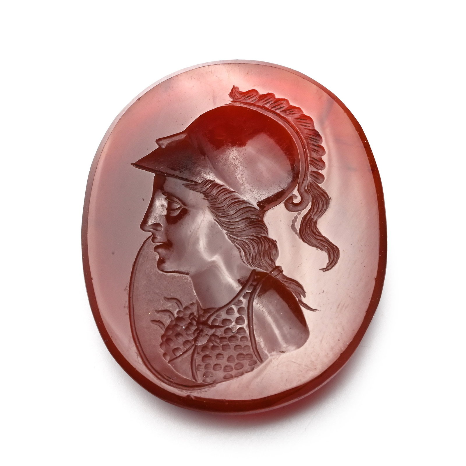Large Neoclassical Agate Gemstone with Bust of the Helmetted Greek Goddess Athena (1 of 2)