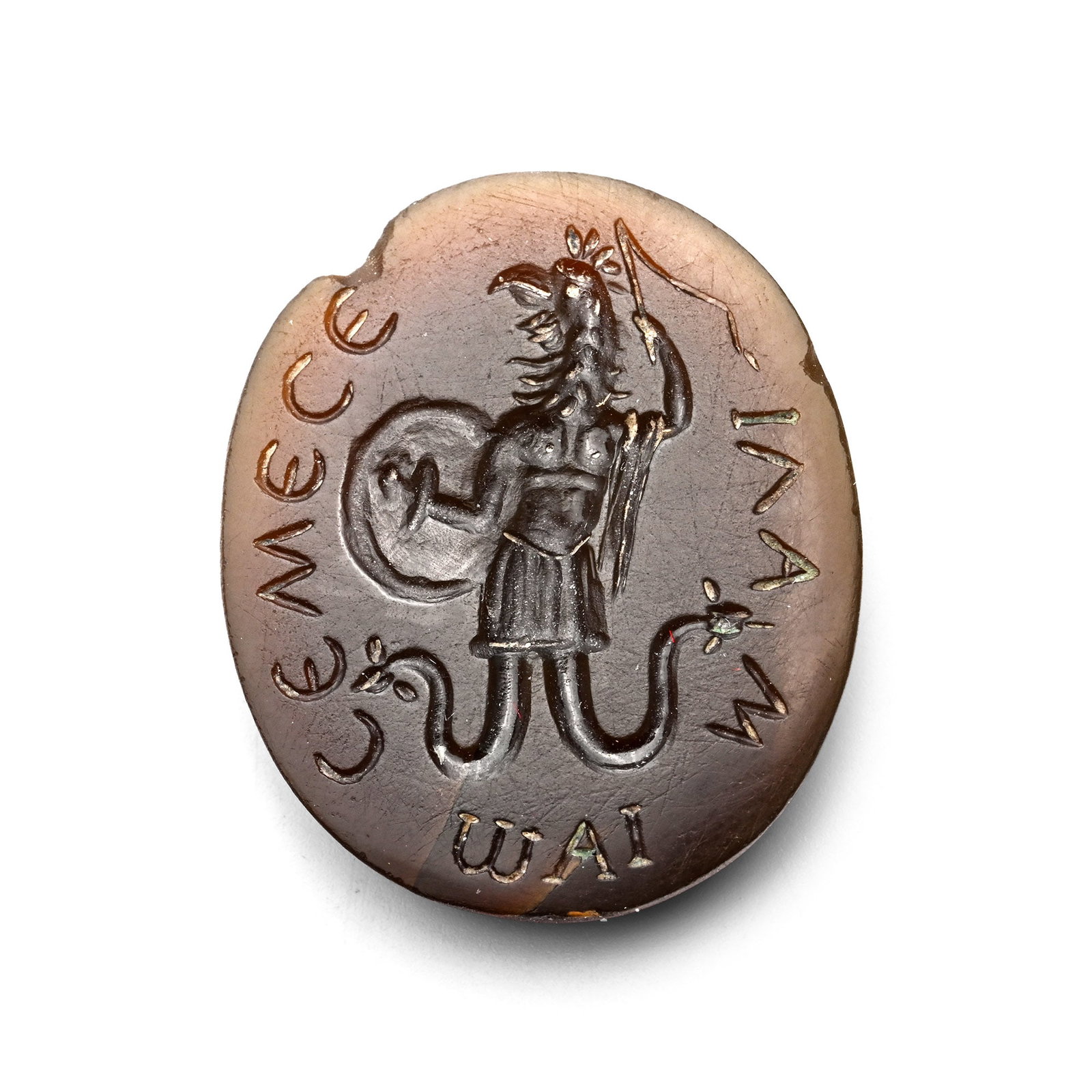 Post-Classical Agate Gnostic Gemstone with Anguiped (1 of 2)