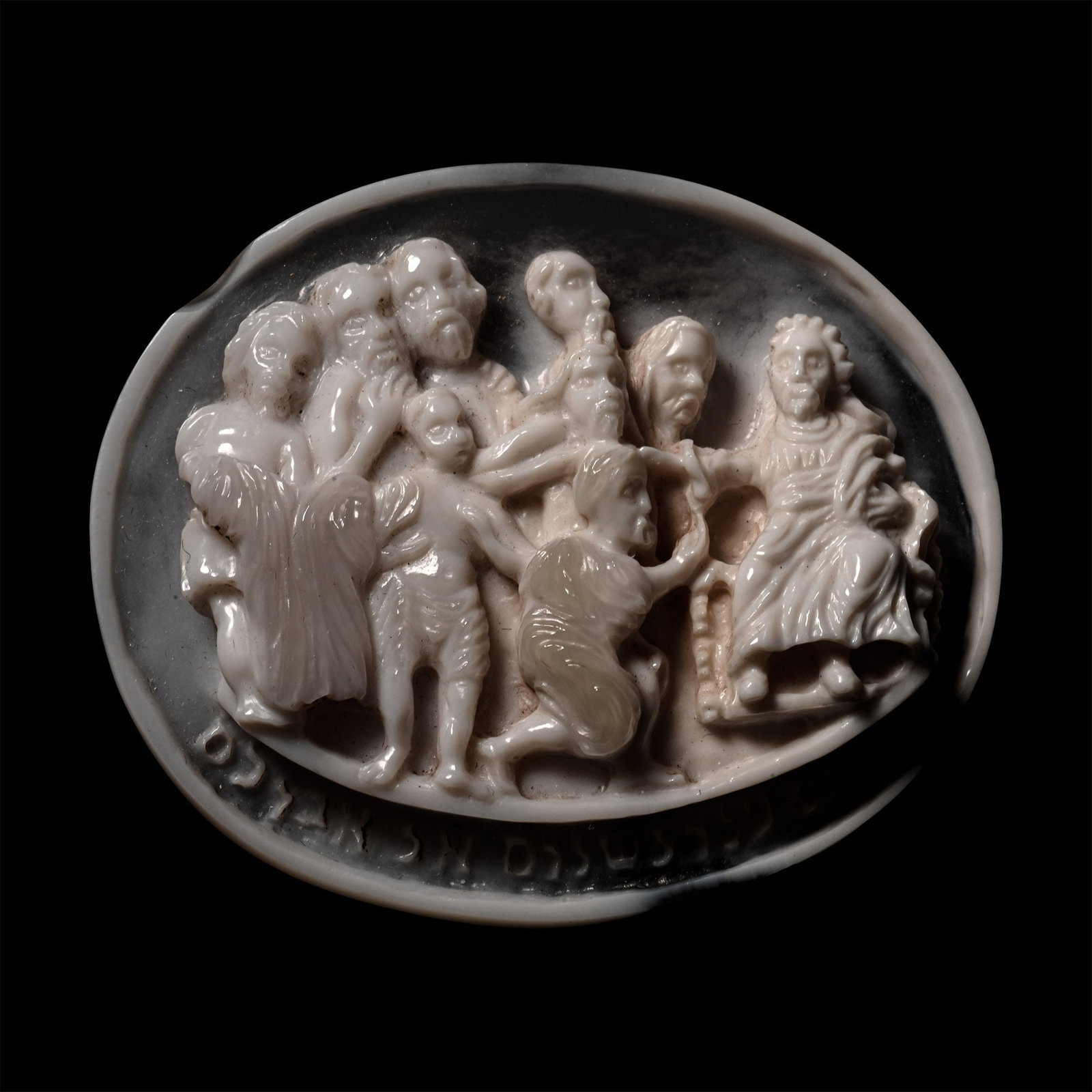 Post Medieval Agate Cameo with Scene from the Old Testament (1 of 1)