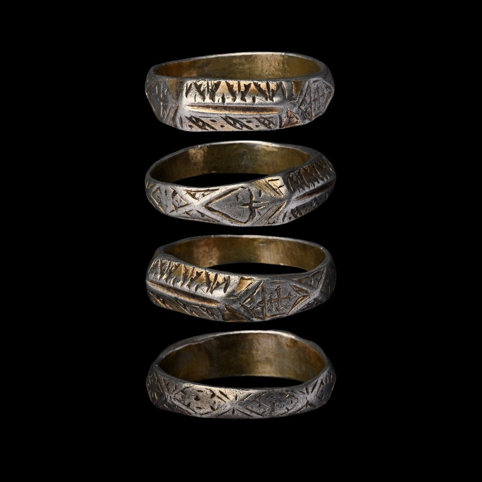 Medieval Silver Iconographic Type Ring with Heart and Cross (1 of 1)