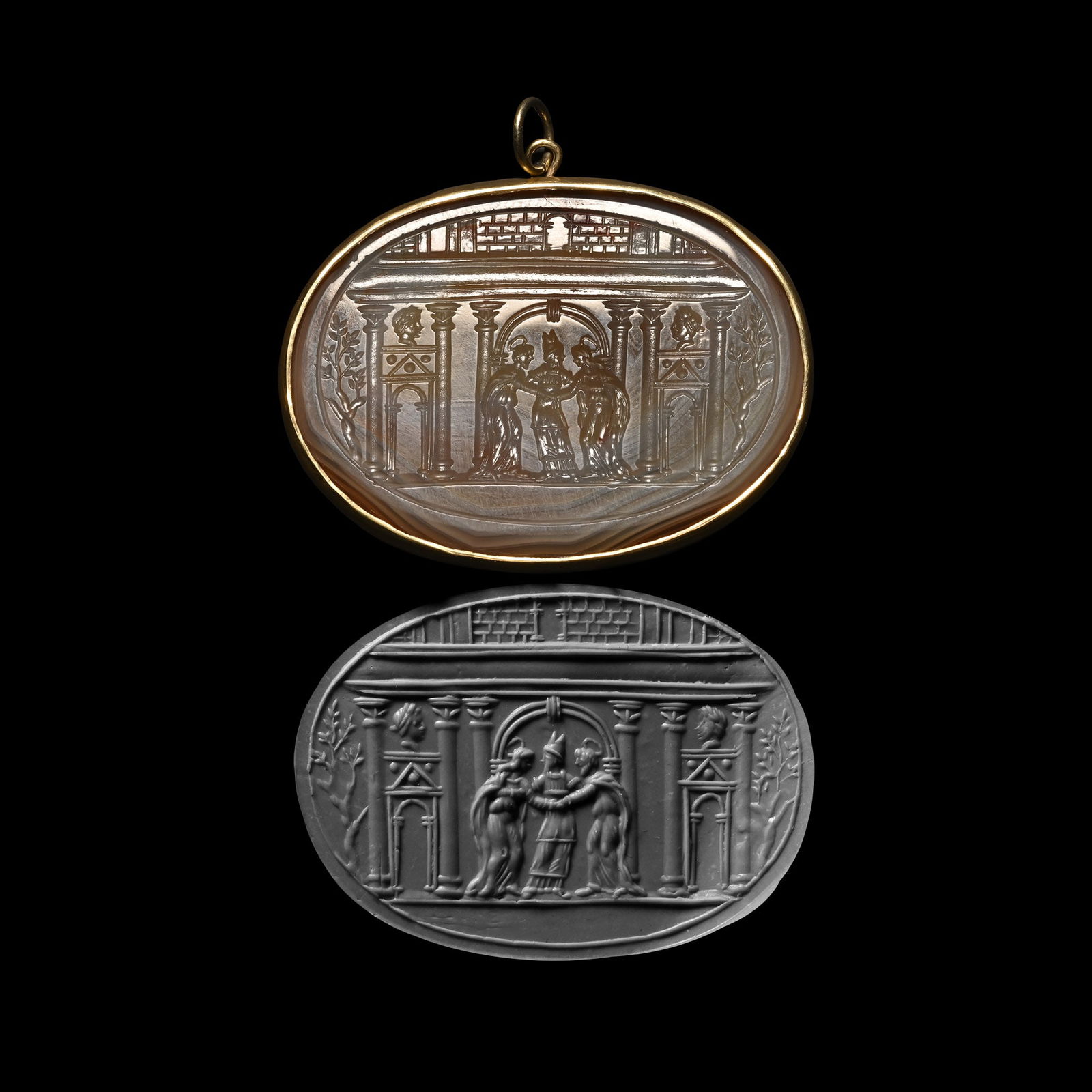 Large Agate Gemstone with the Marriage of the Virgin (1 of 1)