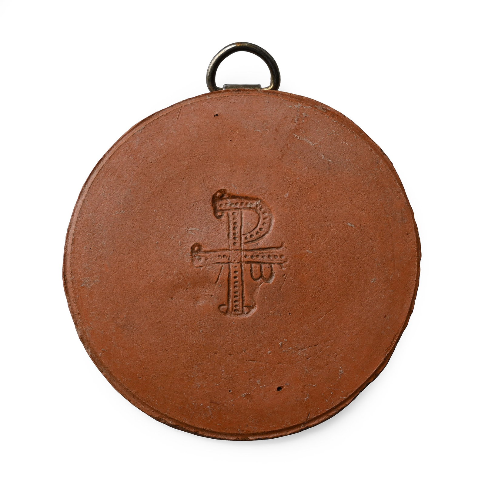 Late Roman Redware Plate Centre with Chi Rho (1 of 1)