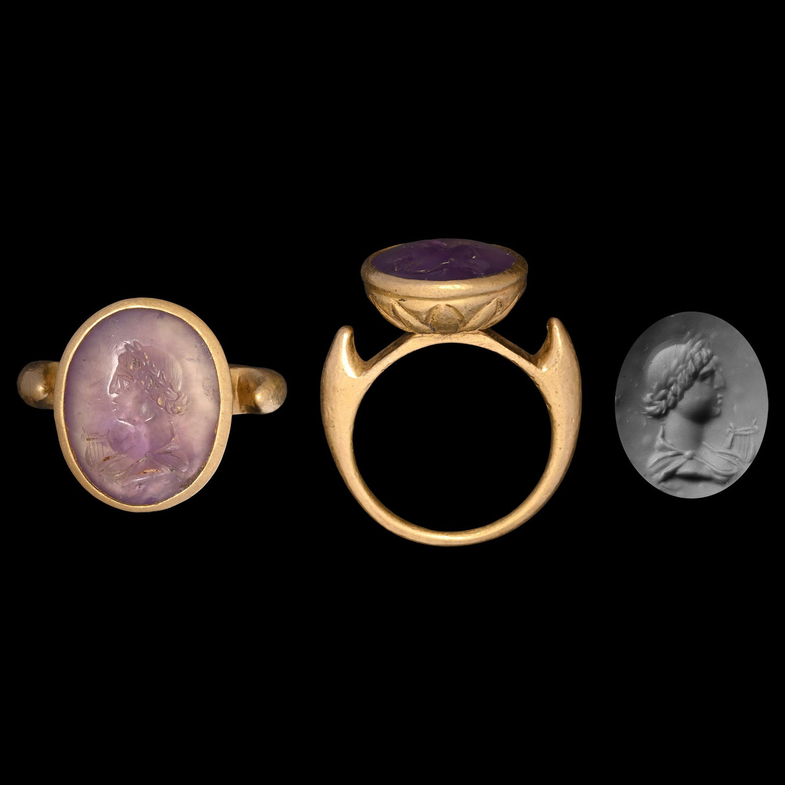 Eastern Roman Gemstone of Apollo in Gold Ring (1 of 1)