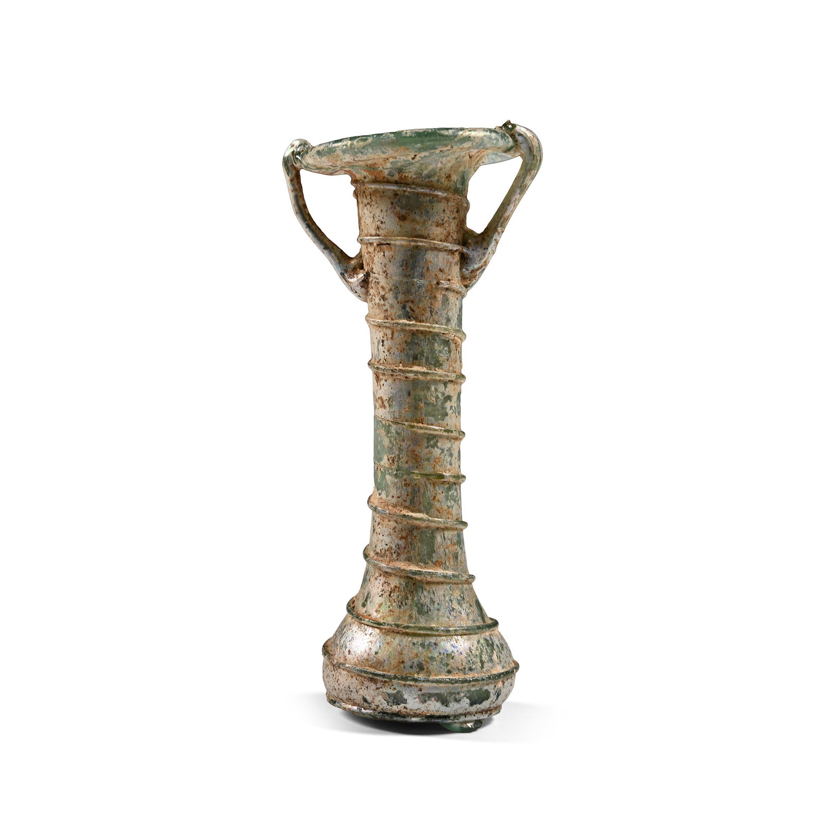 Roman Iridescent Glass Cosmetic Flask with Spiral Trail (1 of 1)
