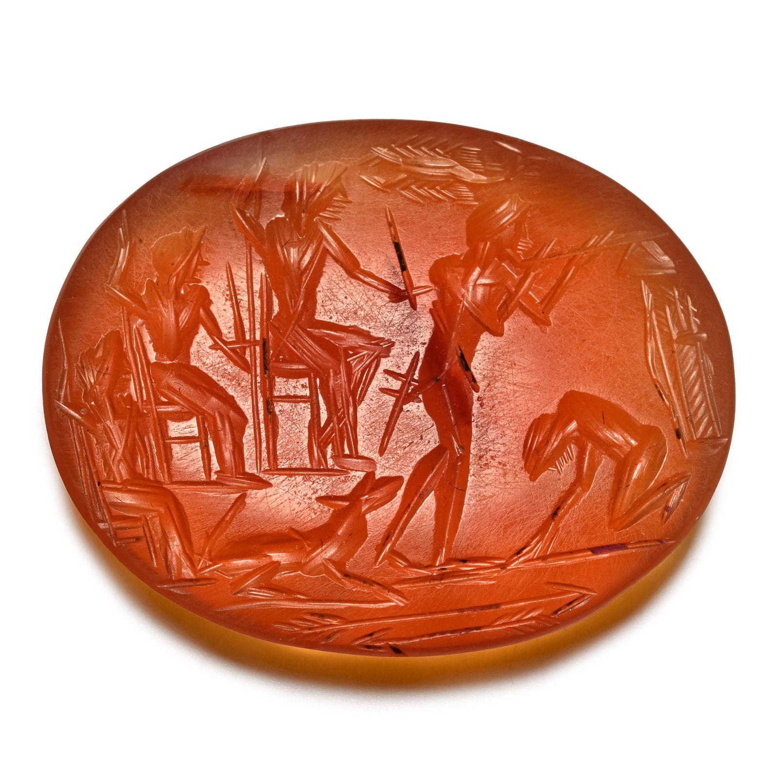 Large Roman Carnelian Gemstone with Ritual Scene (1 of 2)