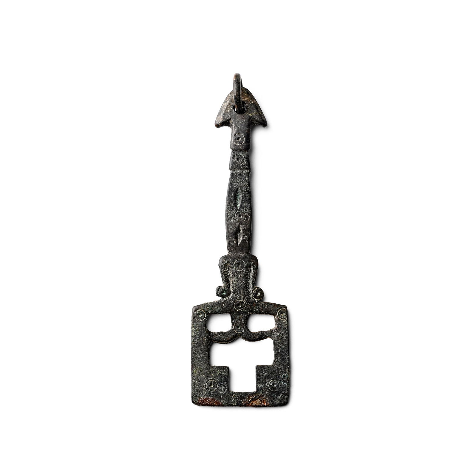 Viking Decorated Bronze Latch Key (1 of 1)