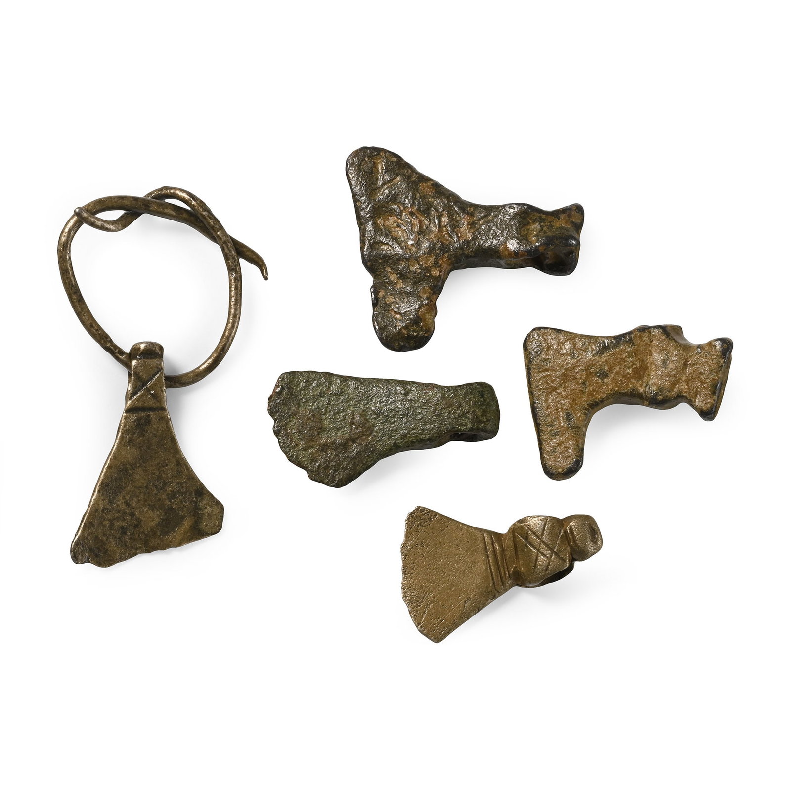 Viking Age Bronze and Silver Axehead Pendant Collection (1 of 1)