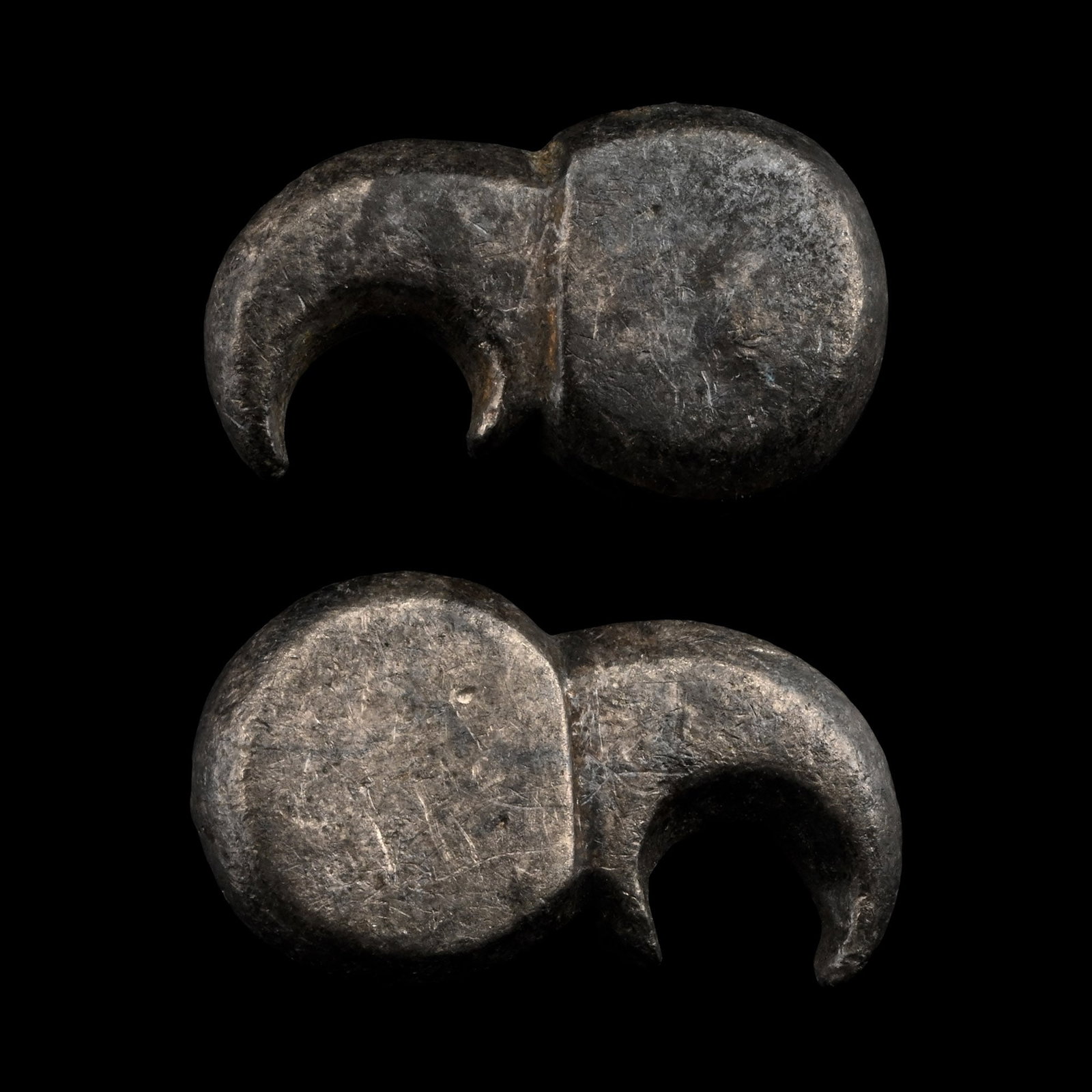 Ostrogothic Silver Raven-Headed Stud Pair (1 of 1)