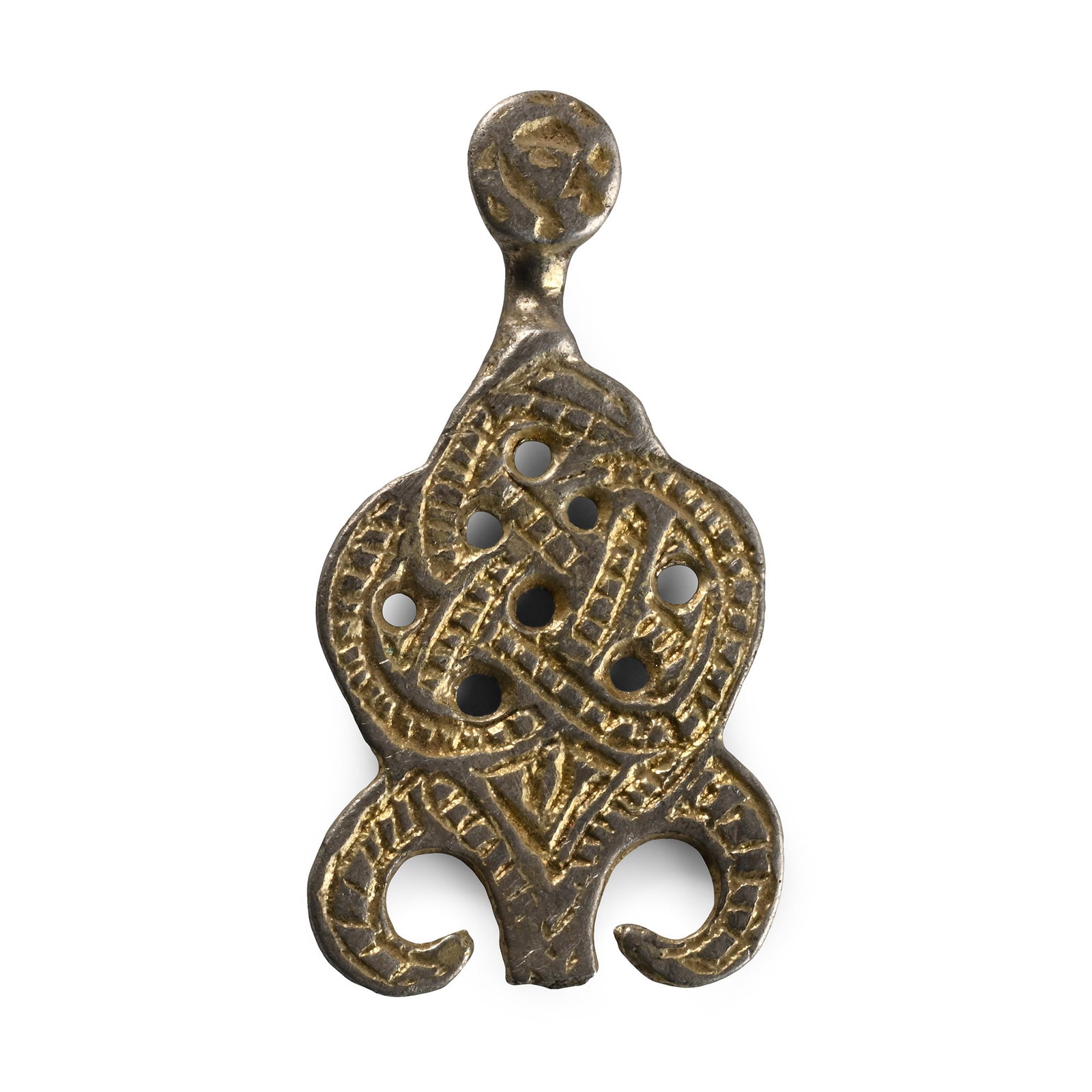 Viking Age Silver-Gilt Fastener with Entwined Beasts (1 of 1)