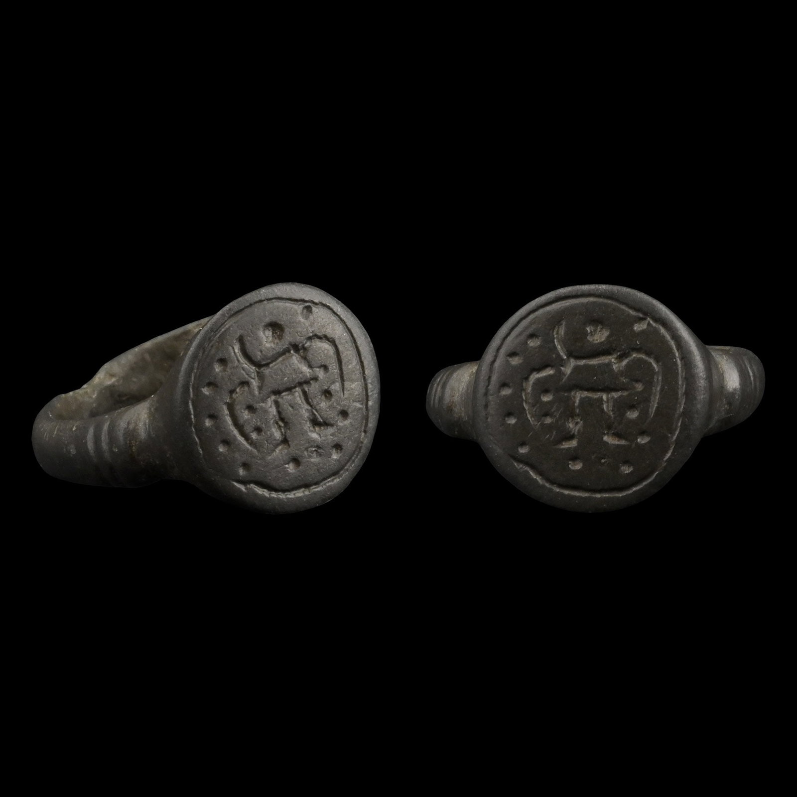 Medieval Bronze Ring with Warrior (1 of 1)